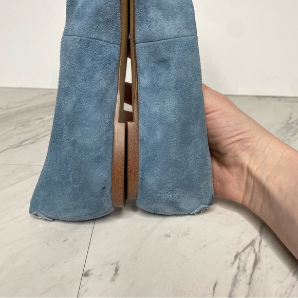 Sam Edelman Wheaton Blue Suede Pointy Toe Flat 7 1/2 M - Picture 6 of 16